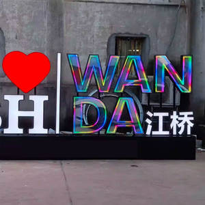 工厂制造的3d无限镜子霓虹灯标志亚克力字母用于3d字母广告板 - Product Image 1