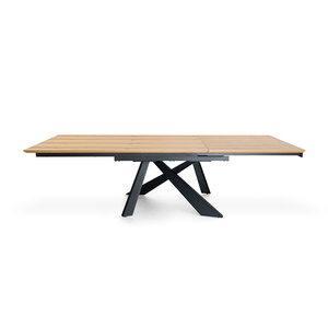 Đồ Nội Thất Phòng Ăn Phong Cách Mộc Mạc Bệ Kim Loại Cơ Sở Hình Chữ Nhật Bằng Gỗ Có Thể Rộng Bàn Ăn 4 6 8 Chỗ Ngồi - Product Image 2