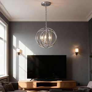 Tianzhen Chandelier Gold Ironwork 3-Head LED Pendant <b>Light</b> For Living Room Bedroom Hallway - Product Image 4