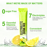 Poudre d'électrolytes OEM en sachets, saveur citron, faible en calories, électrolytes sucrés à la stévia, boisson énergétique aux électrolytes
