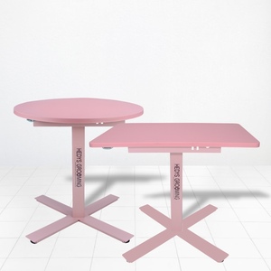[HEDYS GROOMING] Table de toilettage électrique réglable en hauteur, entièrement rose, ronde et carrée, ensemble unique, qualité professionnelle de salon - Product Image 1