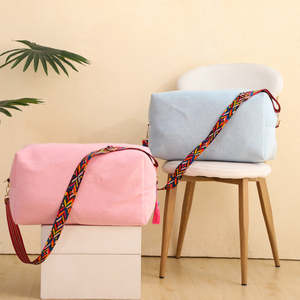 Borsa Weekender donna <span class=keywords><strong>borsone</strong></span> pieghevole in spugna borsa da notte blu chiaro grandi borse in tessuto da spiaggia in spugna - Product Image 3