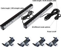Barre lumineuse de signalisation LED blanche 2x16,8 pouces, nouvelle barre lumineuse de sécurité intérieure, 32 LED, 26 modes de clignotement, barre lumineuse LED d'urgence