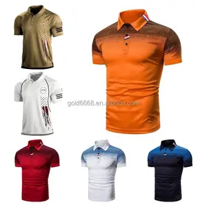 2024 폴로 패턴 인쇄 클래식 남자의 선 스크린 골프 착용 성능 폴로 셔츠 저렴