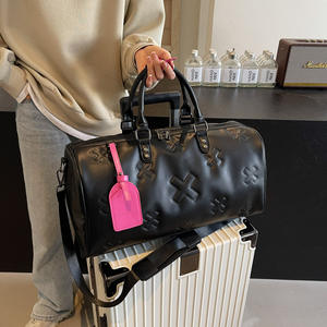 Sac de voyage de grande capacité pour les voyages d'affaires, le fitness, en PU gaufré, sac de sport de week-end, sac de sport, séparation sèche et humide, rangement - Product Image 3