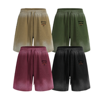 Pantalones Cortos YKH de Alta Calidad, 325 g/m², Personalizables, Estilo Vintage, Cintura Elástica, Lavado Ácido, para Hombre