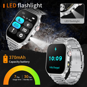 Lige BWKM02 Nouvelle Montre Connectée Tendance Carrée en Acier Inoxydable, Suivi de Santé <span class=keywords><strong>24H</strong></span>, Lampe Torche, Assistant Vocal, Batterie 370 mAh, Smartwatch pour Hommes - Product Image 6