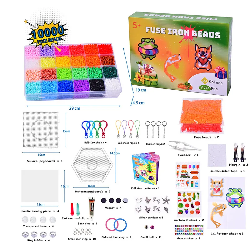 Kit mainan manik-manik berwarna standar tinggi 5mm manik-manik Hama 3d mainan Diy manik-manik Perler kreatif anak untuk hadiah mainan kerajinan buatan tangan