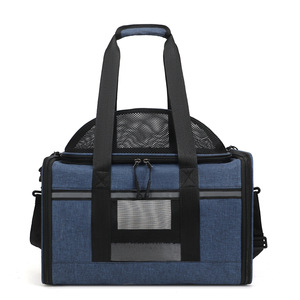Large Capacity <b>Cat</b> <b>Carrier</b> <b>Backpack</b> Portable Crossbody Breathable Oxford Pet Bag For 7kg Above Gray Pink Blue Black - Product Image 4
