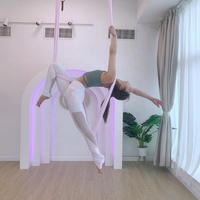 Hamaca de Yoga Aéreo Profesional de 8 Metros, Negra, para Ejercicios de Trapecio, Antigravedad, Inversión, Hecha de Nailon Resistente