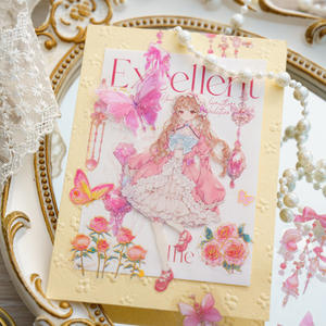 40 pcs/pack PET Sticker Pack Bijoux <span class=keywords><strong>Fantasy</strong></span> <span class=keywords><strong>Illustration</strong></span> Series <span class=keywords><strong>Fantasy</strong></span> Butterfly Handbook Cuca Support décoratif - Product Image 3