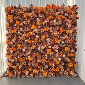 HI-FW114 vente en gros artificielle 5d fleur panneau mural toile de fond enroulable fleur toile de fond murale 8ft x 8ft mur fleurs décoration - Product Image 6