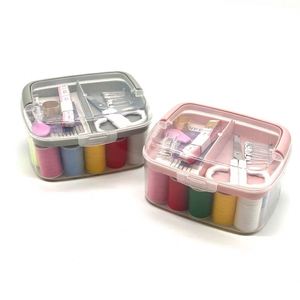 Portable Household <b>Mini</b> Sewing <b>Kit</b> Hand Stitching PP <b>Tool</b> Storage Box with Mending Line for Home Use - Product Image 1