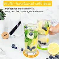 Waterdichte siliconen onderzetter met schattig fruitdesign, antislip drinkmat, bekeronderzetter voor salontafel, keuken, bar, huisdecoratie