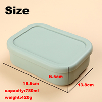 Boîtes de rangement alimentaire en silicone réutilisables sans BPA pour la cuisine, boîte à lunch bento pour enfants
