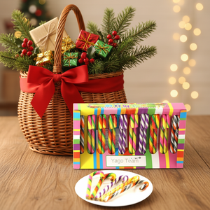 Sucettes multicolores aux saveurs fruitées prêtes à manger pour enfants, boîte cadeau de Noël 1,5g*10pcs - Product Image 1