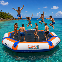 Trampoline aquatique gonflable flottant avec tube en PVC durable, surface de saut hautement élastique pour les centres de villégiature, les lacs, les plages et les activités aquatiques