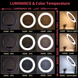 <span class=keywords><strong>M22S</strong></span> 22 Zoll dimmbares LED-Ringlicht-Set mit Fernbedienung für Selfies, Make-up, YouTube, Facebook Live - Product Image 4