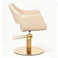 Chaise de coiffure hydraulique avec base en acier inoxydable doré, chaise de coiffure pour salon, chaise de coupe de cheveux pour barbier