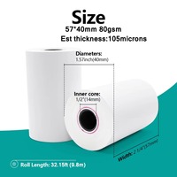 Rollos de Papel Térmico Directo de Fábrica, Personalizables, 57 mm x 30/40/50 mm, 80 mm x 50/60/70/80 mm, Impermeables, de Alto Brillo, para Cajas Registradoras POS