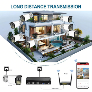 TSEye Outdoor IP66 16Ch 4/5/8MP Full Color CMOS Sensor Surveillance POE IP Camera NVR Kit Cloud Bullet <b>Security</b> Camera System - Product Image 4