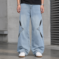 Jeans personnalisés OEM de haute qualité, style Y2K, coupe ample, streetwear skater, jeans décontractés pour hommes, jambe large, denim