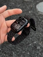 Bracelet en nylon tressé avec boucle magnétique Upro pour Apple Watch Ultra 2 Series 10 9 8 7 6 49 mm 46 mm 45 mm 44 mm, sangle élastique réglable