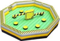 Hualong 8m Machine de taureau mécanique gonflable rotative, parcours d'obstacles Wipeout Sweeper, barre de saut gonflable Toxic Meltdown