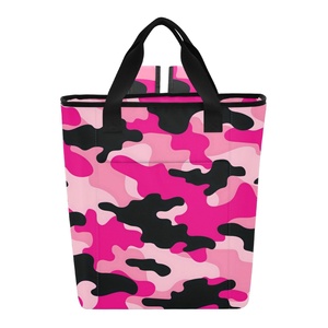 Sac à dos isotherme portable pour la livraison de nourriture, avec poche, imprimé camouflage rose personnalisé, pour le camping en plein air, pour ranger des canettes de bière - Product Image 2