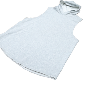 Sweat-shirt à capuche sans manches pour homme, gris, en coton éponge, logo personnalisé, vêtements décontractés d'été - Product Image 5