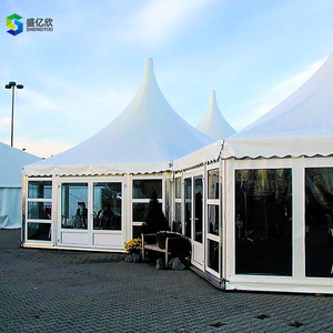 Tente de réception A-Frame en toile de voile 200 places, ignifuge et imperméable, pour mariages et événements en extérieur, avec structure en aluminium - Product Image 1
