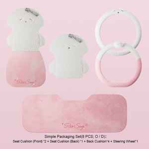 โมจิ ซีรีส์ เทรเชอร์ พลัช ฟูลเซ็ตสไตล์การ์ตูน ชุดป้องกันภายในรถยนต์ ชุดเบาะรองนั่งในรถยนต์ ดีไซน์น่ารักสวยงาม - Product Image 4