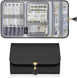 Organizador de Joyas de Viaje para Mujer, Bolsa Enrollable de Cuero Portátil para Guardar Joyas, Estuche Tipo Sobre para Collares - Product Image 2