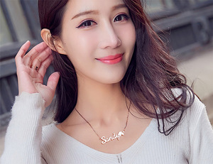 สร้อยคอจี้รูปหัวใจสลักชื่อแบบสั่งทำพิเศษ ชุบทอง ของขวัญส่วนตัวสำหรับผู้หญิง สร้อยคอสแตนเลสคลาสสิก - Product Image 6
