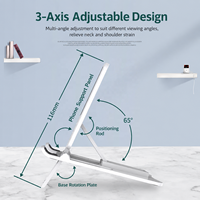 Support de téléphone portable pliable réglable en ABS, support de bureau pour tablette, hauteur réglable sur 4 niveaux, multi-angles, portable, OEM
