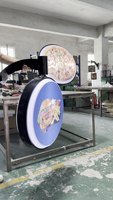 Boîte à lumière en plastique rotative à 360 degrés double face, personnalisée, résistante à la pluie et au soleil, panneau d'affichage LED mural