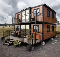Villa préfabriquée de luxe moderne 40/20 pieds, 2 à 5 chambres, maison conteneur pliable à double aile, maison mobile portable pour famille