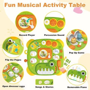Lucky Toys STEM Baby Activity Center Escritorio Juego <span class=keywords><strong>de</strong></span> rompecabezas Dinosaurio eléctrico Mesa <span class=keywords><strong>de</strong></span> juego multiusos - Product Image 3