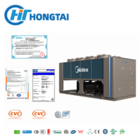 Refroidisseur industriel à vis à air refroidi HTHVAC AirBoost R410A à vitesse variable, certifié T3, pour température ambiante élevée 55°C, moteur économe en énergie
