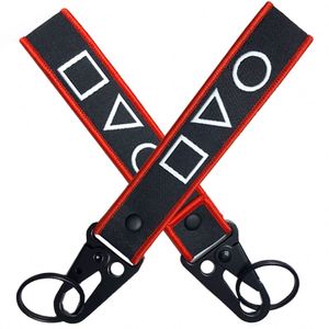 Custom Logo Nylon Lanyard <b>Wristlet</b> Short Polyester Woven Keychain Strap for Motorcycles Key Chains Customizable - Product Image 1