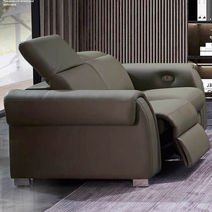 Fauteuil inclinable moderne en cuir italien, première couche de cuir de vachette, combinaison intelligente et fonctionnelle pour petit salon/appartement RU2112 Authentique - Product Image 5
