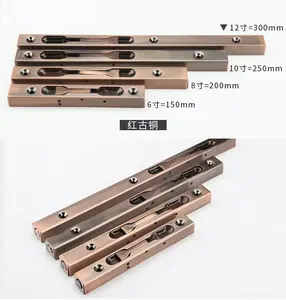 Stainless Steel Door Hardware Accessory Antique Brass Door Bolt Hidden Door Latch Sliding Lock Flush Latch Bolt 4/6/8/10/12inch