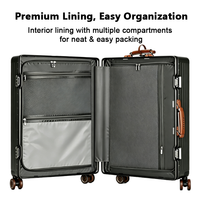 Valise de voyage classique à coque rigide, 4 roues pivotantes, serrure TSA, support pour téléphone, pieds de support, vente en gros, logo personnalisé