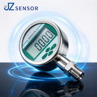 Manomètre numérique de terrain JZsensor avec interface multi-filetage, testeur de pression en acier inoxydable pour milieux huileux et aqueux