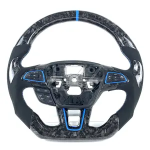 FOR Ford Focus MK3 ST RS Forged Carbon Fiber Suede Custom Style Car Steering Wheel 2015 2016 2017 2018 2019