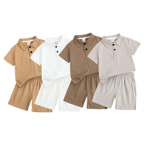 Vêtements pour enfants personnalisés en gros, vêtements en coton pour tout-petits, ensembles de vêtements d'été pour garçons - Product Image 1