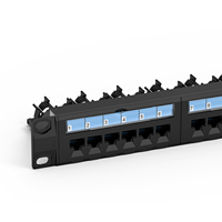 Obral besar UTP 19 "1U Cat5e Cat6 Panel Patch 24 port Krone & 110 Panel Patch IDC ganda dengan manajemen kabel