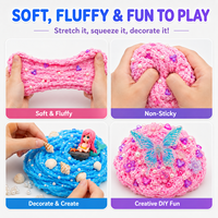 Kit de slime nuageux pour enfants avec breloques thématiques, pot de slime DIY doux, moelleux et non collant, crème glacée, océan, papillon, vente en gros OEM