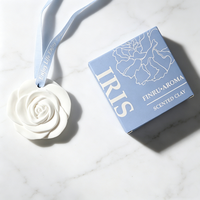 Diffuseur d'huiles essentielles Finru Aroma Stone, fleur de rose en porcelaine faite à la main, pour voiture et armoire, désodorisant et parfum d'ambiance.
