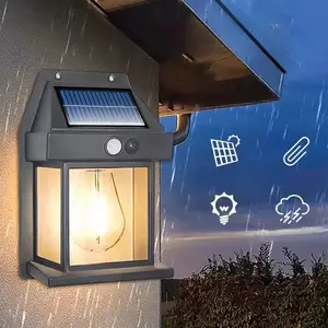 Ip65 Solar Motion Sensor Led Security Outdoor Muur Retro Tuin Platteland Schans Lamp